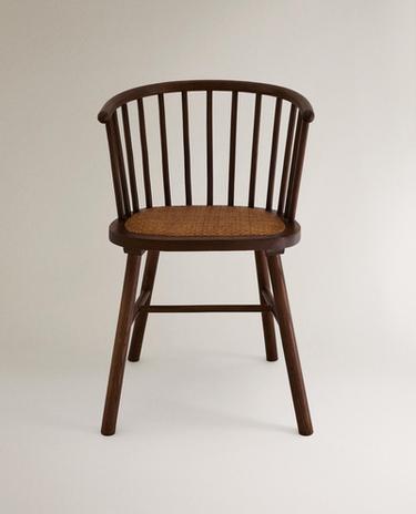 ASH WOOD AND RATTAN CHAIR