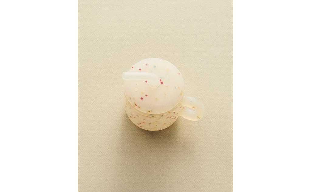 KIDS' SILICONE CONFETTI TUMBLER WITH STRAW