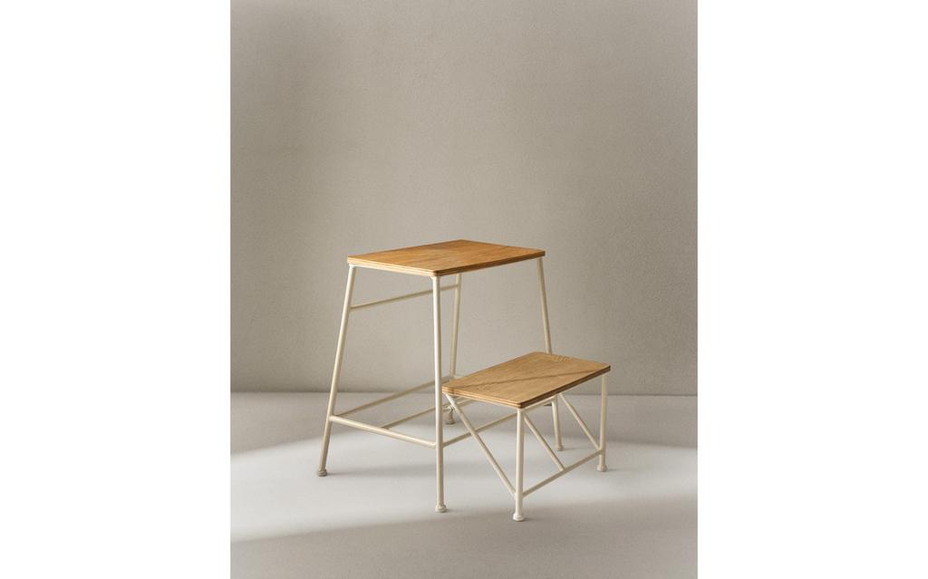 TABURETE ESCALERA MADERA DOS PELDAÑOS