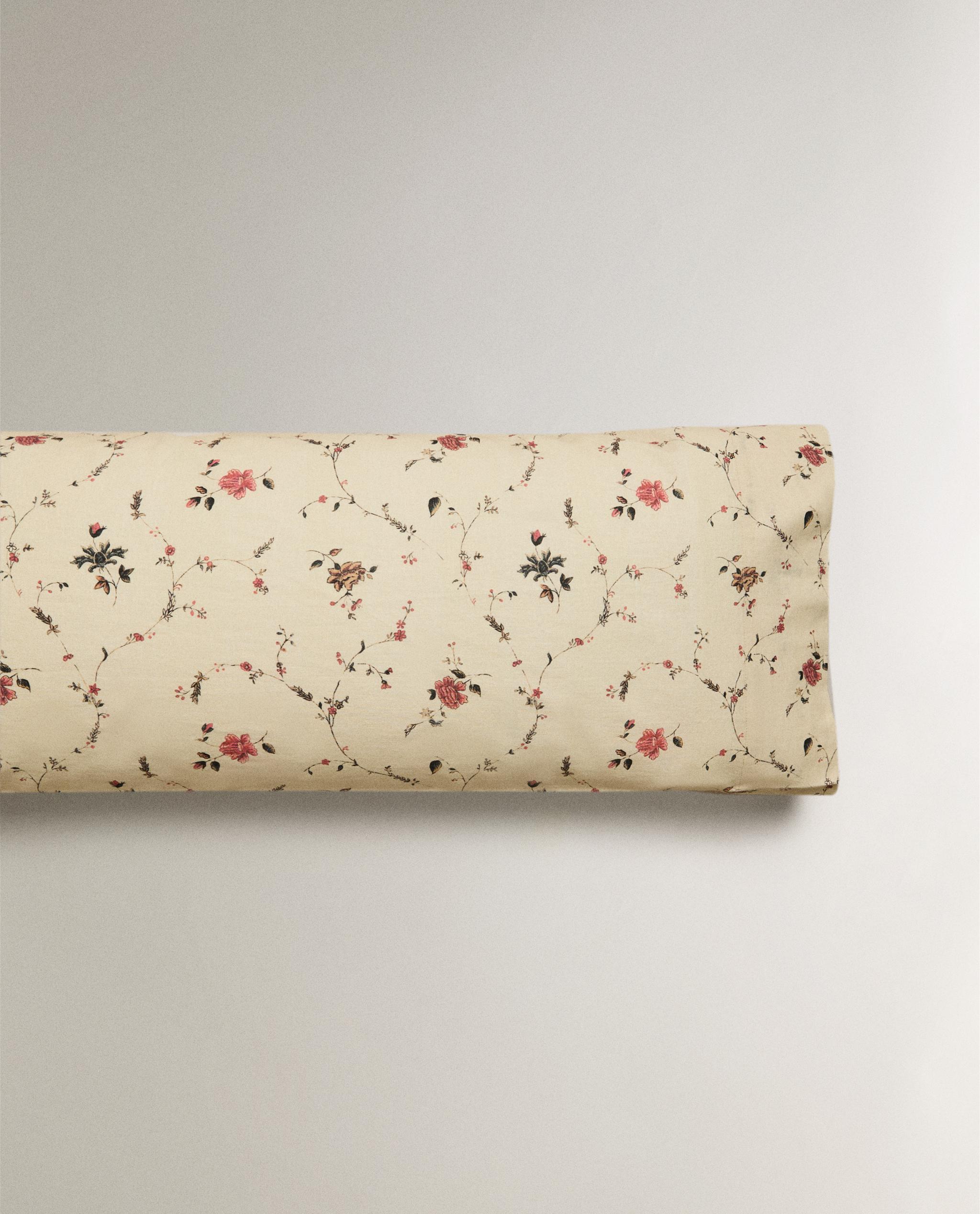 FLORAL PRINT COTTON LINEN PILLOWCASE | KATHARINE POLE product thumbnail 3