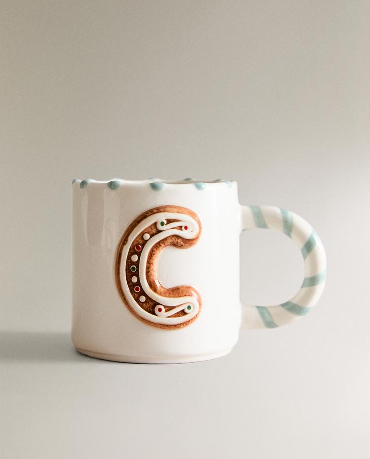 CHILDREN’S CHRISTMAS LETTER C STONEWARE MUG