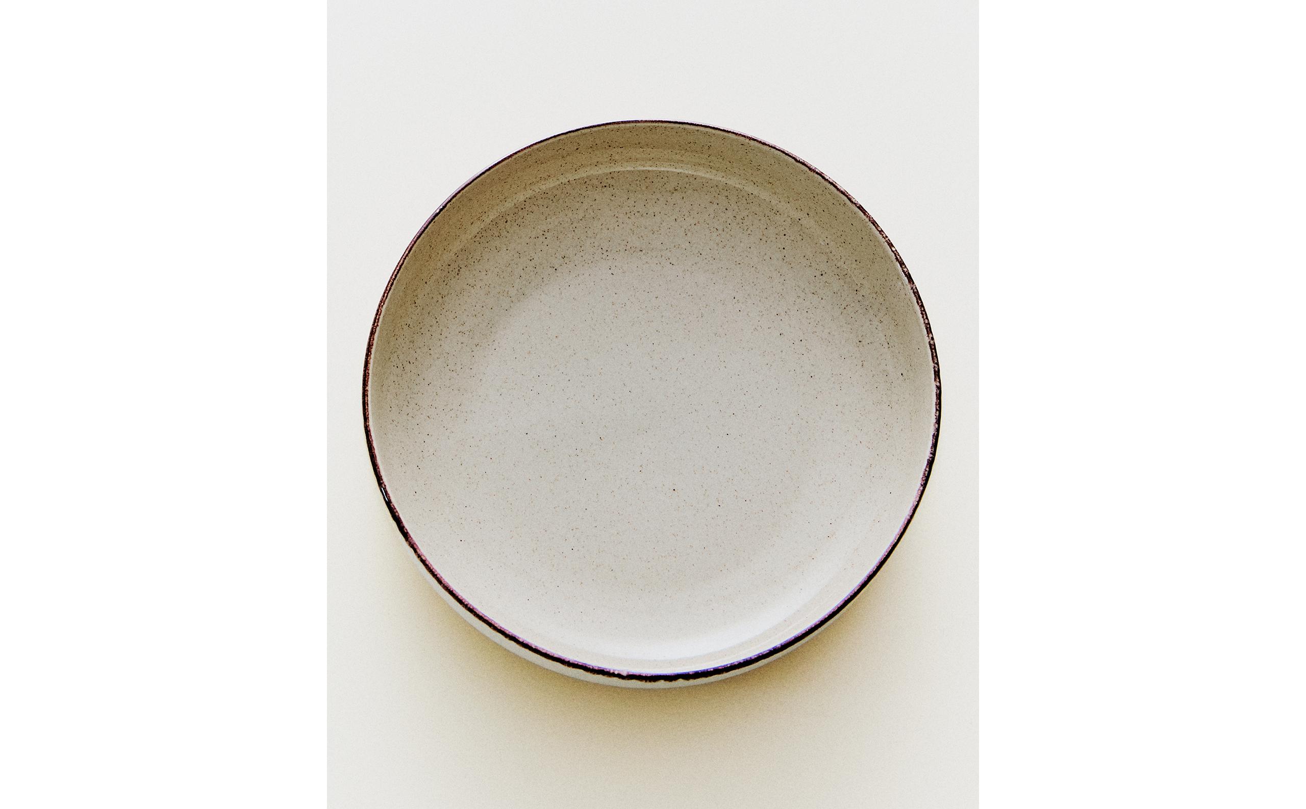 STONEWARE SOUP PLATE WITH ANTIQUE FINISH RIM product thumbnail 2