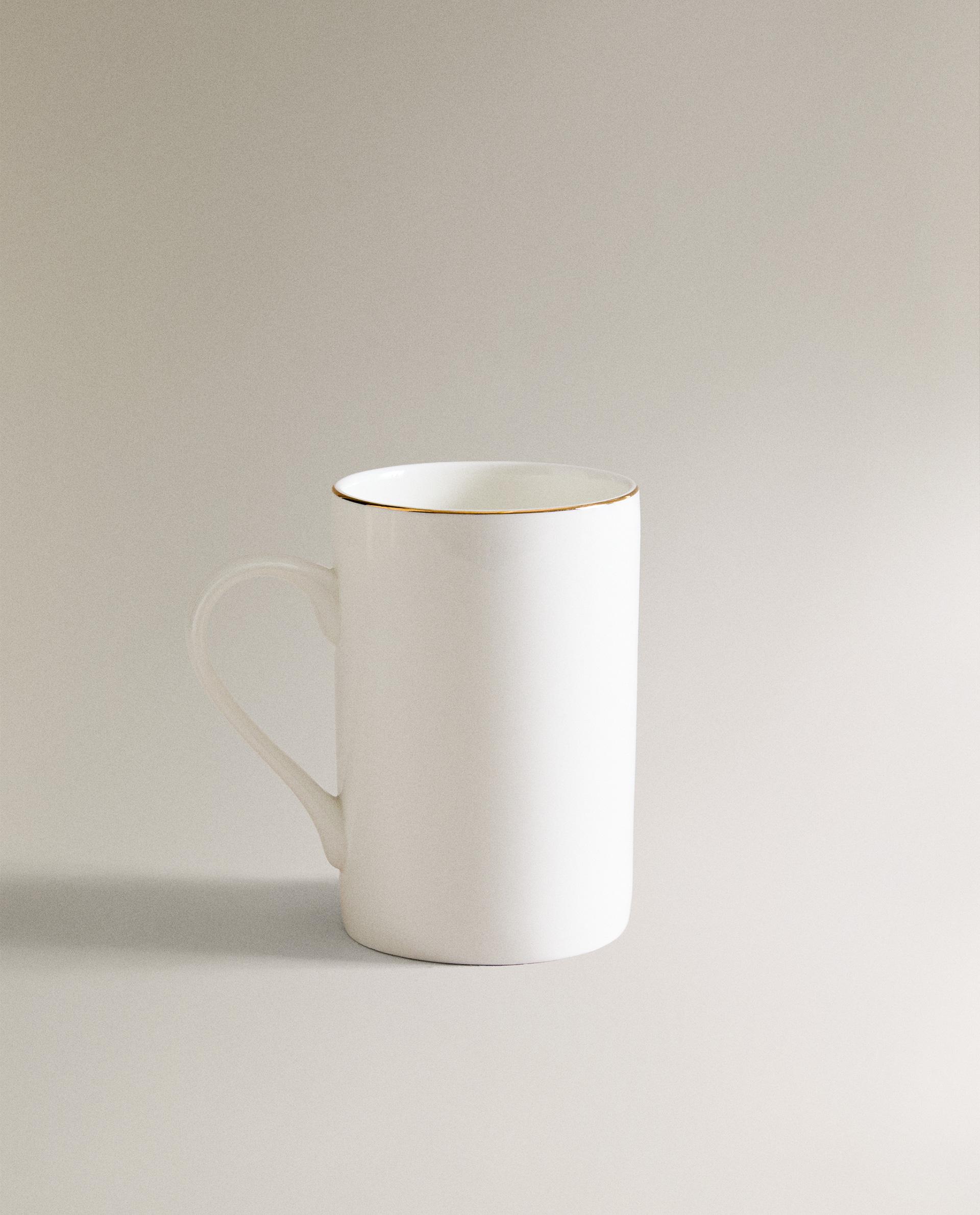 RIMMED BONE CHINA MUG