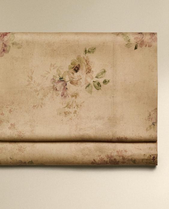 SÁBANA ENCIMERA SATÉN ESTAMPADO FLOR