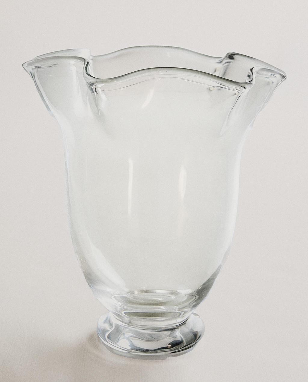 VASO VETRO TRASPARENTE ONDULATO VASO VETRO TRASPARENTE ONDULATO