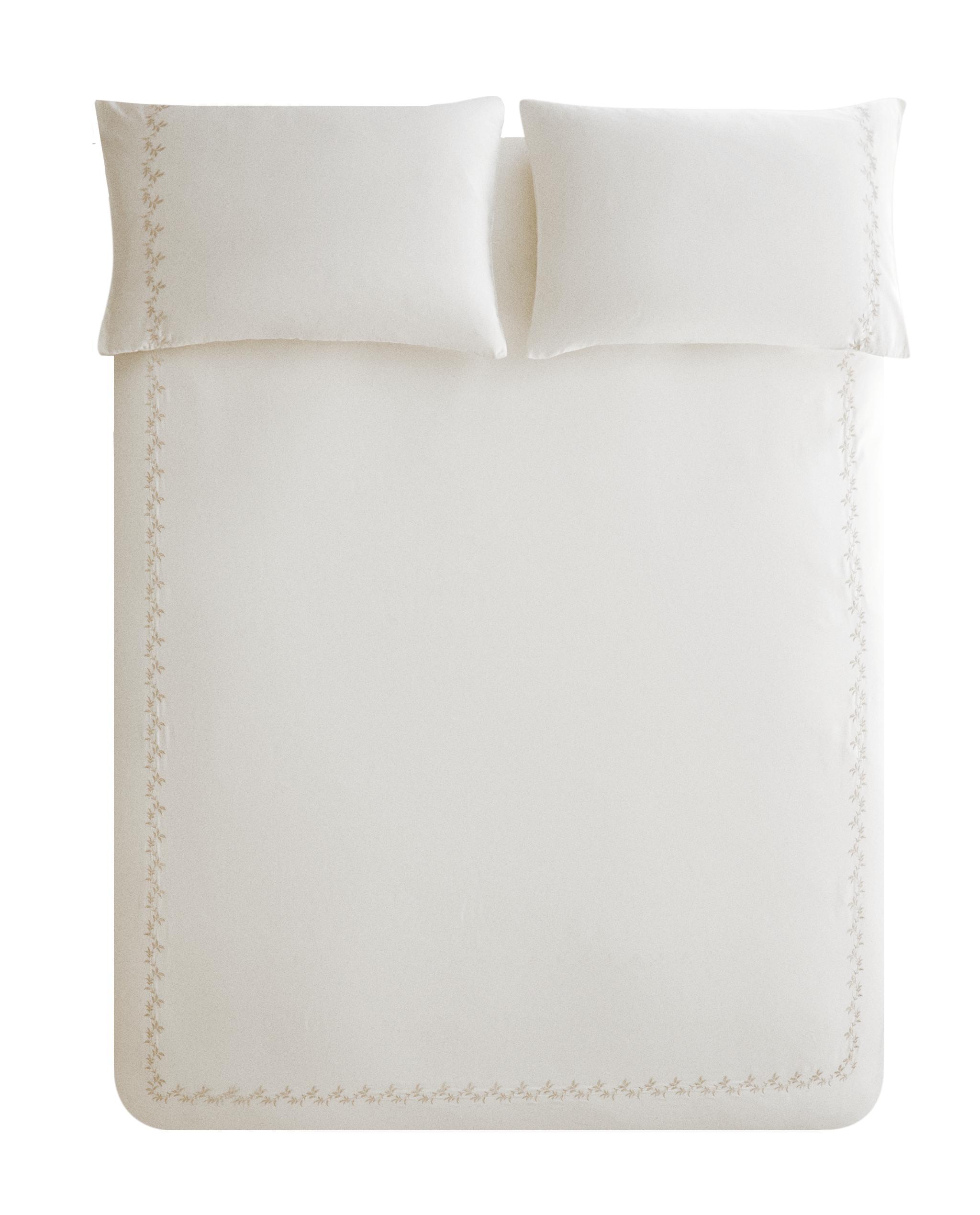 SATEEN DUVET COVER WITH EMBROIDERED LEAVES product thumbnail 16