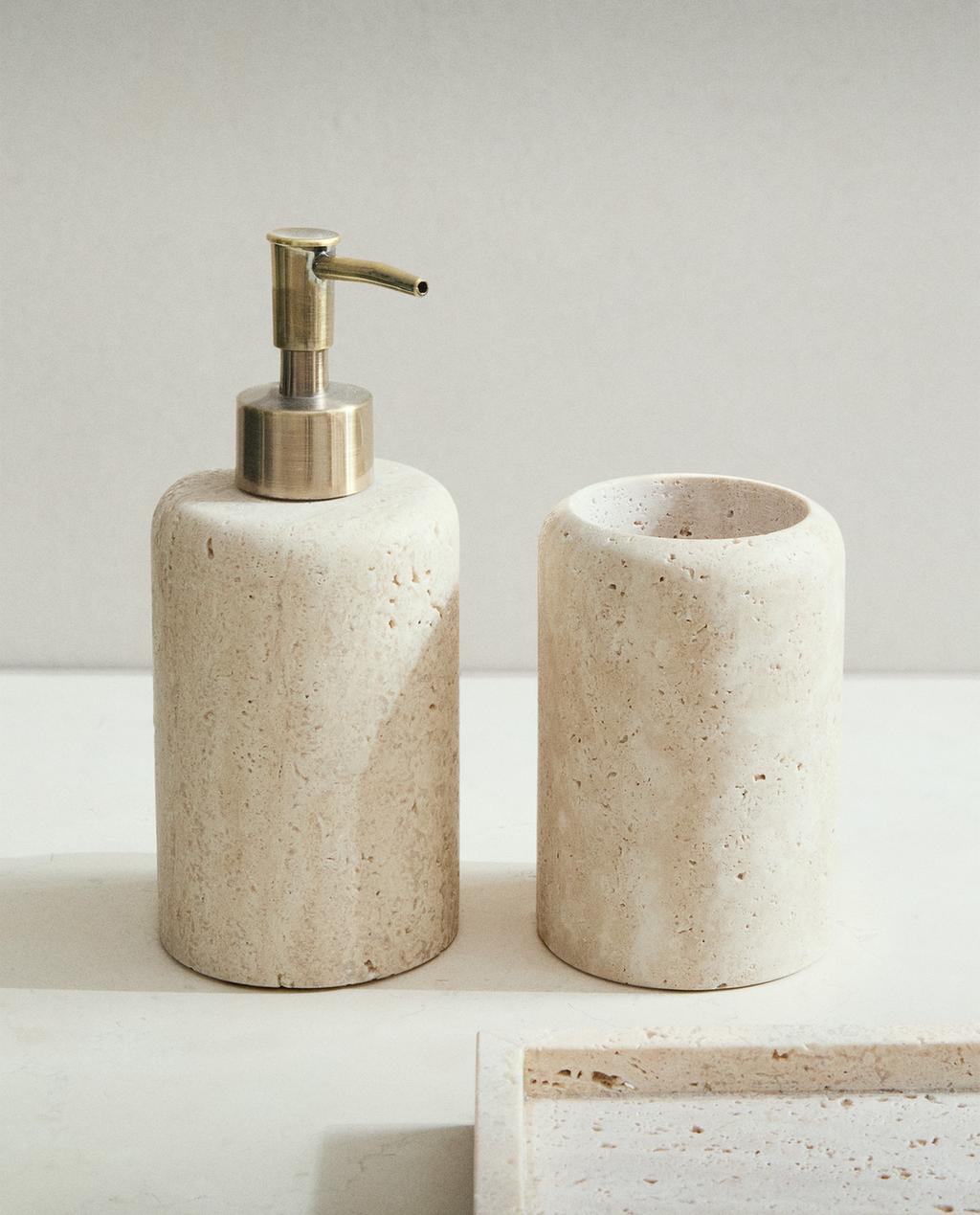 BEIGE MARBLE BATHROOM SET BEIGE MARBLE BATHROOM SET