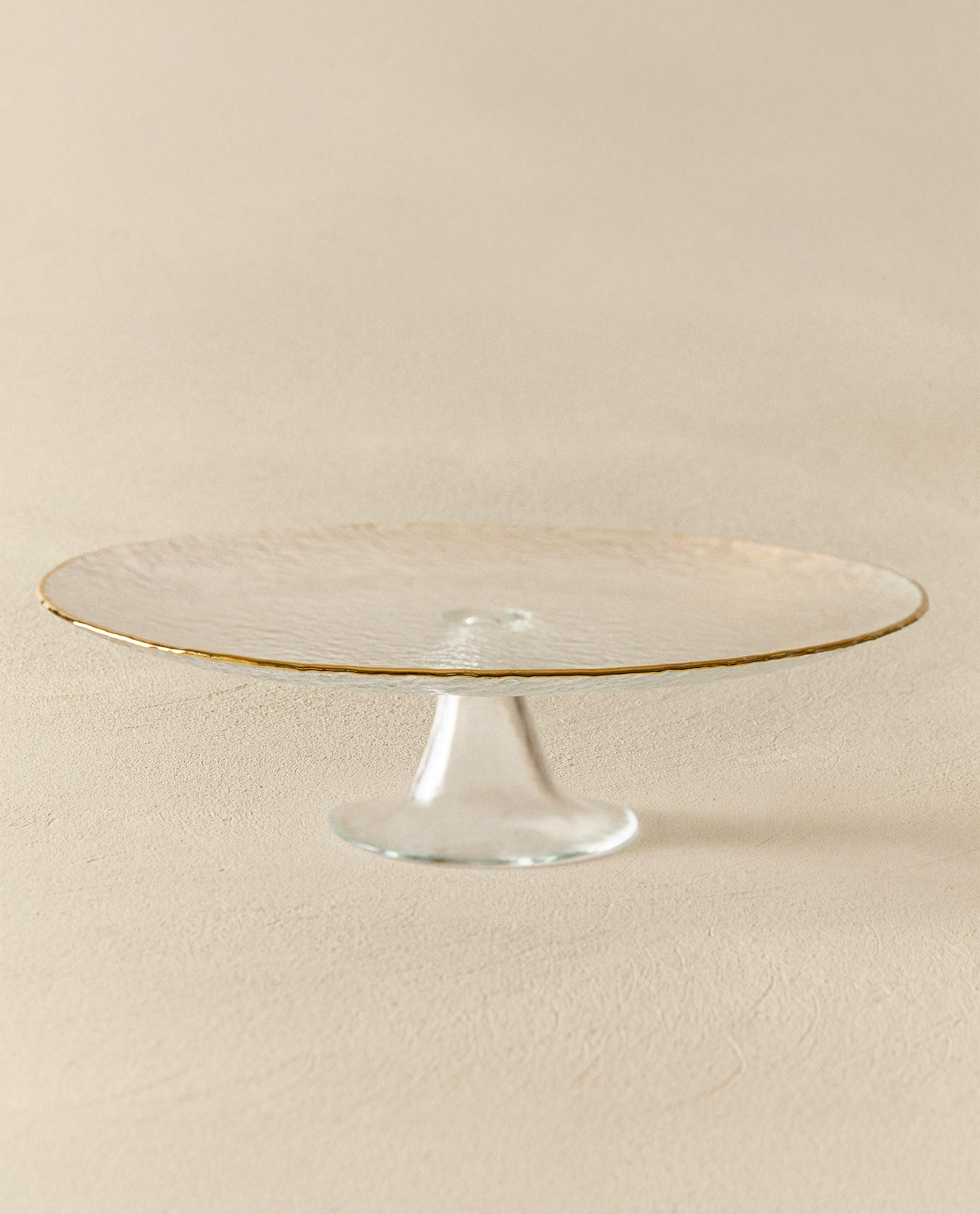 ゴールドエッジレリーフ ガラス製サービングディッシュ | Zara Home