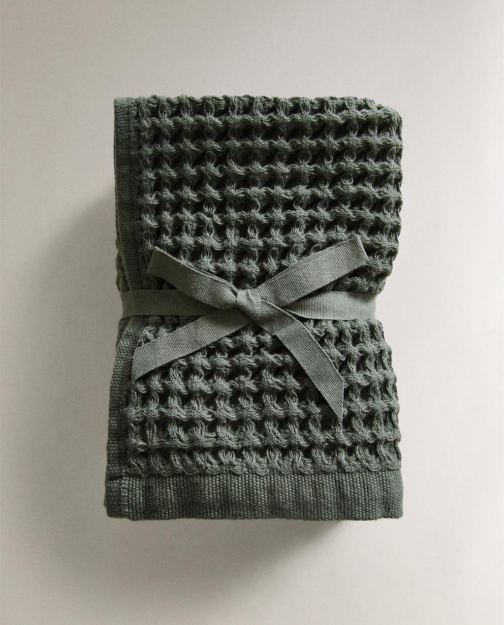 SERVIETTE DE BAIN WAFFLE EN COTON (LOT DE 3)