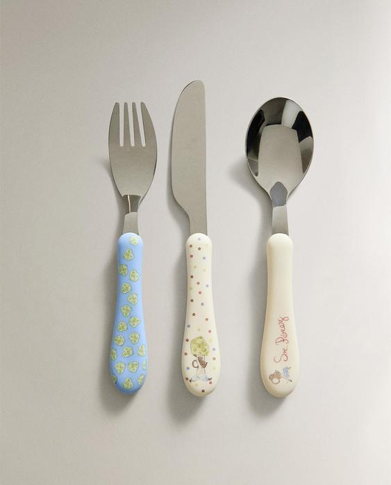 KIDS' CERAMIC TOOTH FAIRY CUTLERY SET