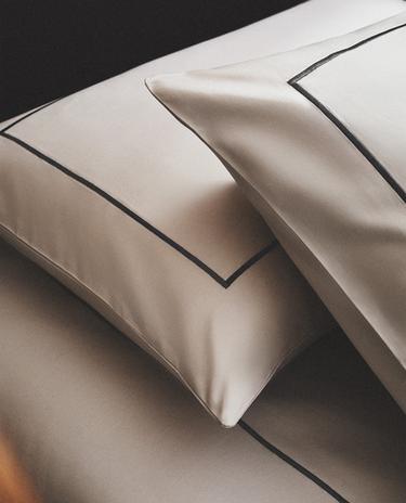 SATEEN PILLOWCASE WITH TRIM SATEEN PILLOWCASE WITH TRIM