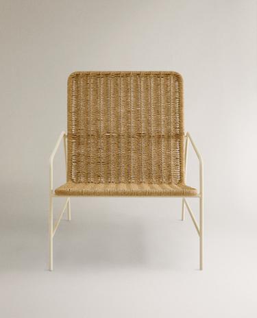 CHAISE D’EXTÉRIEUR TRESSÉE STRUCTURE MÉTAL