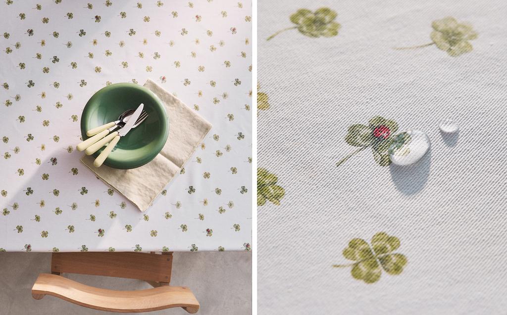RESIN-COATED CLOVER TABLECLOTH RESIN-COATED CLOVER TABLECLOTH