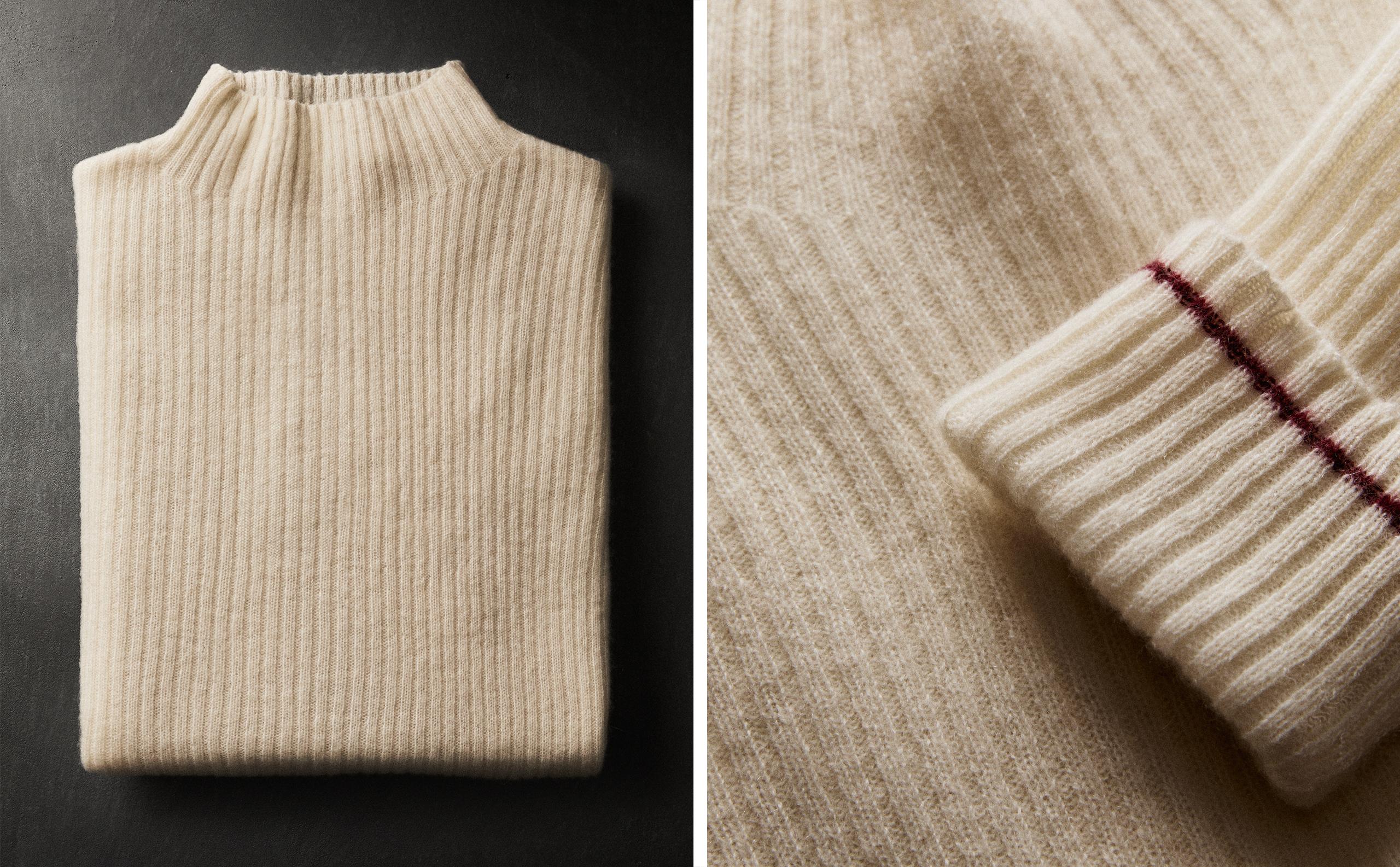 PLAIN RIBBED CASHMERE SWEATER