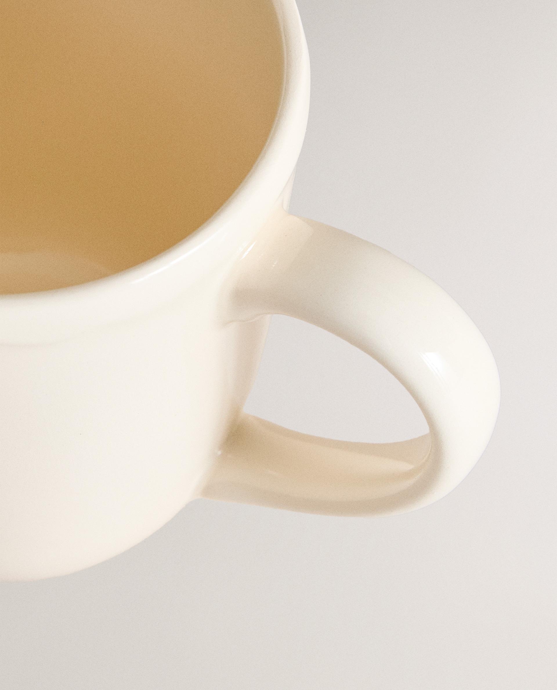 EARTHENWARE MUG WITH RAISED-DESIGN EDGE product thumbnail 4