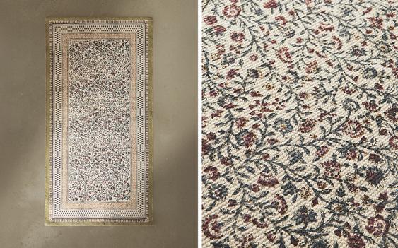 블록 프린트 복도용 러그