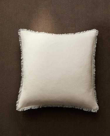 FRINGED THROW PILLOW COVER