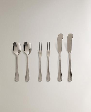 طقم 6 قطع أدوات تناول الحلويات ستيل