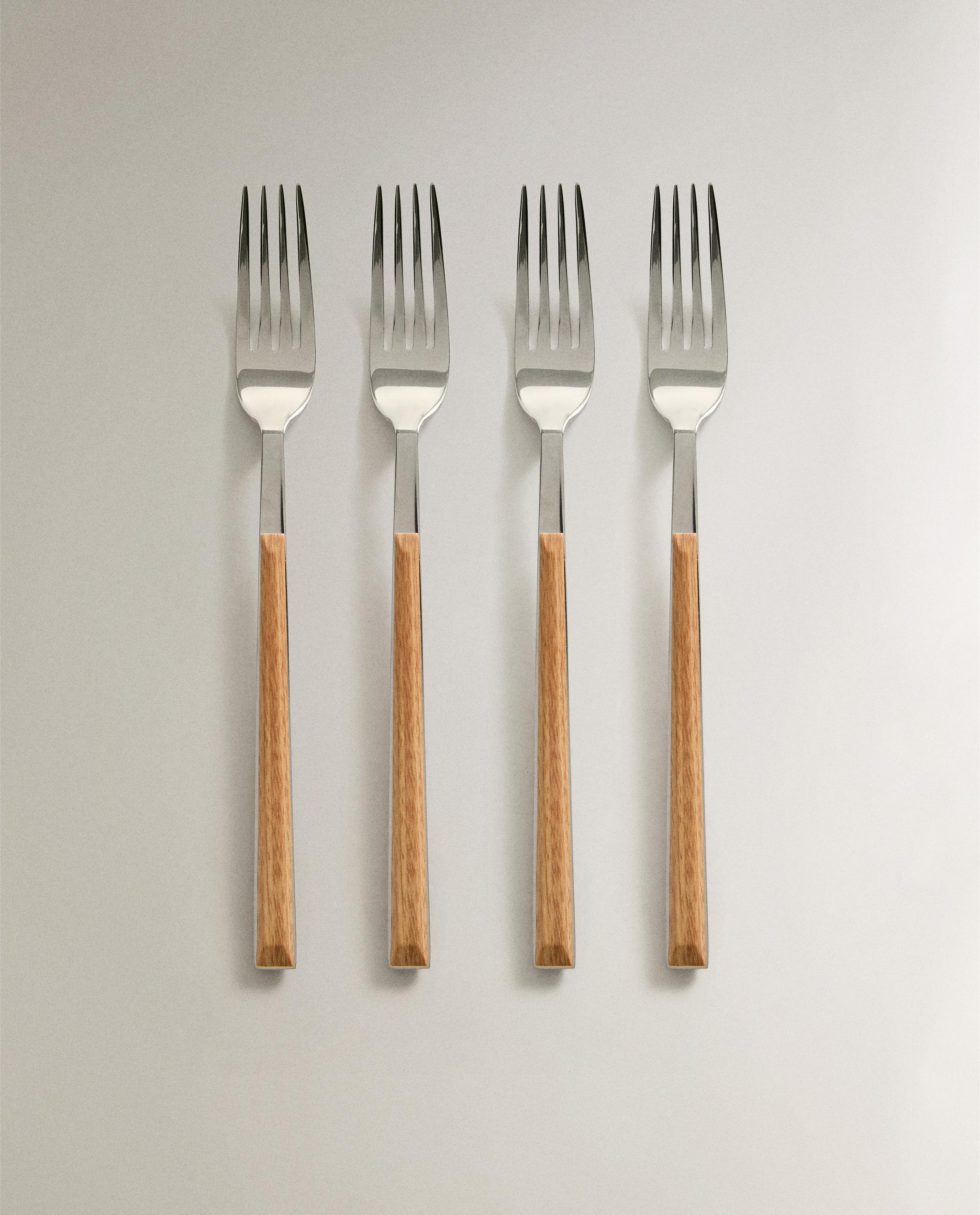 PACK OF FORKS WITH WOOD-EFFECT HANDLES (PACK OF 4) product thumbnail 9