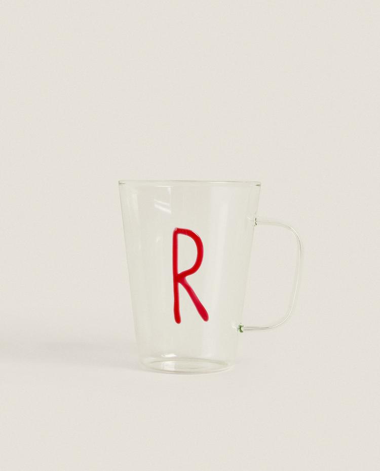 BOROSILICATE MUG WITH INITIAL R