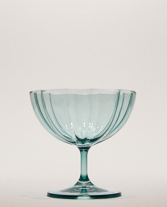 COUPE À GLACE EN VERRE ONDULÉ