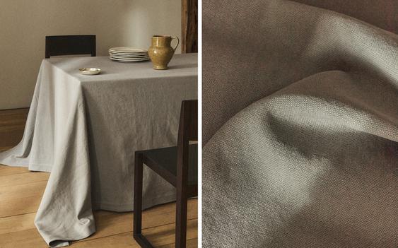 COLOURED HEAVY-LINEN TABLECLOTH