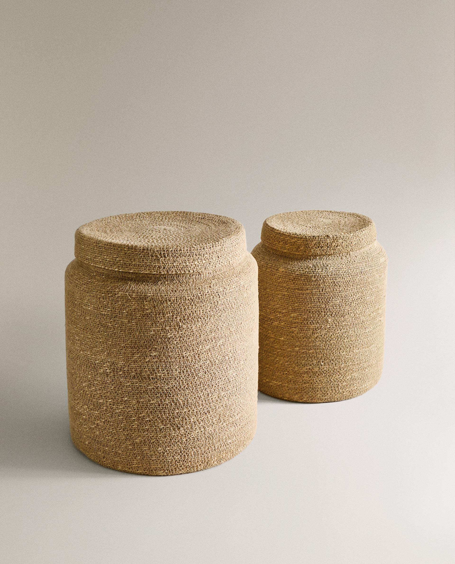 SEAGRASS BASKET WITH LID
