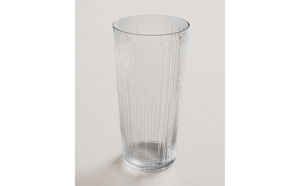 GLASS VASE WITH RAISED DESIGN