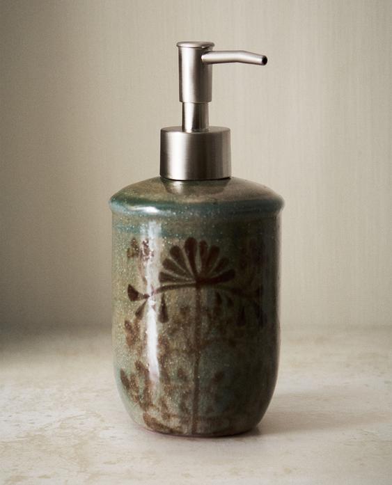 FLORAL CERAMIC SOAP DISPENSER FLORAL CERAMIC SOAP DISPENSER
