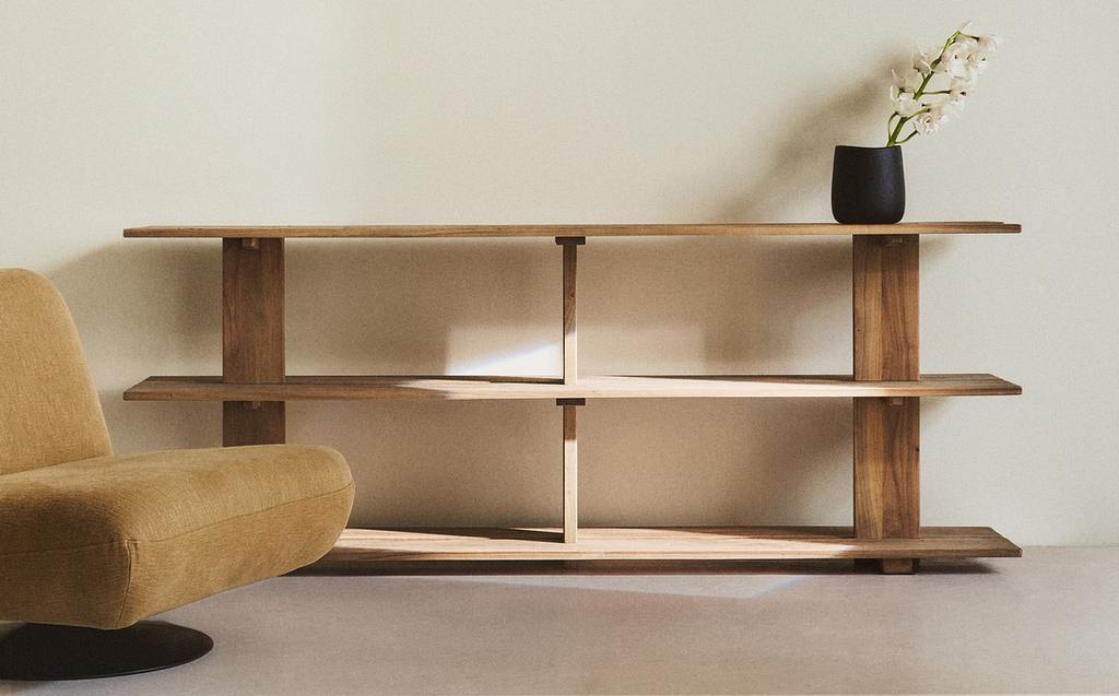 ESTANTERÍA MADERA OLMO TRES BALDAS