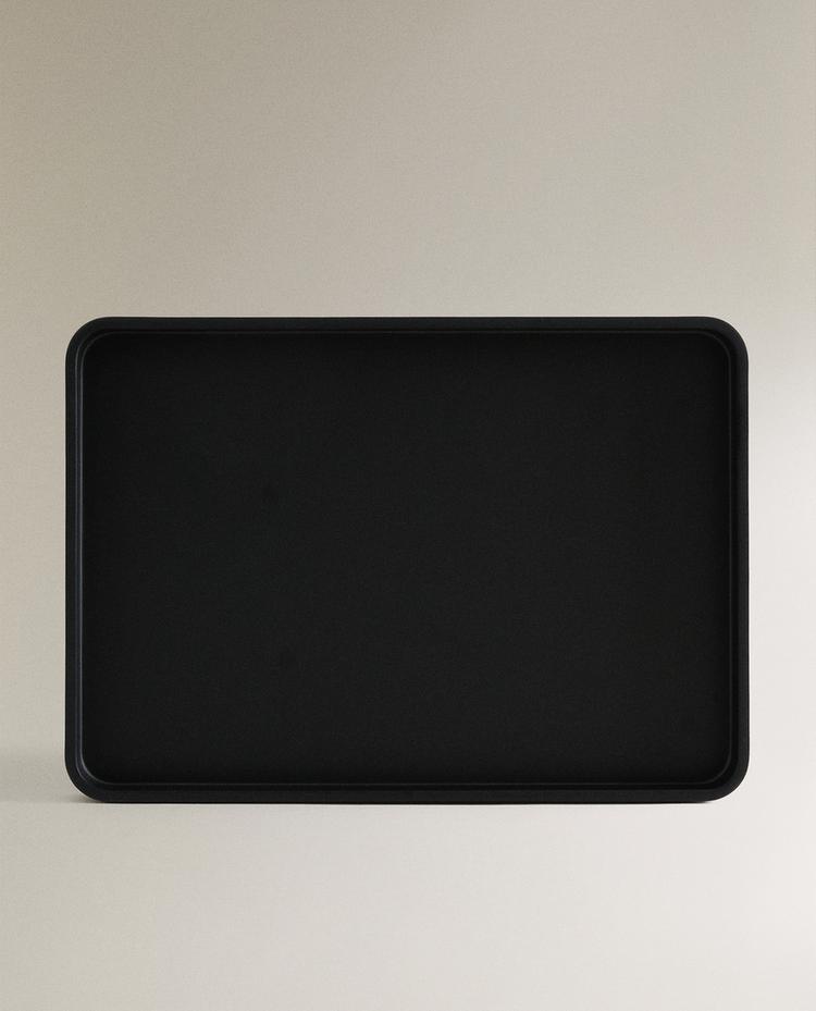 BLACK RESIN BATHROOM TRAY