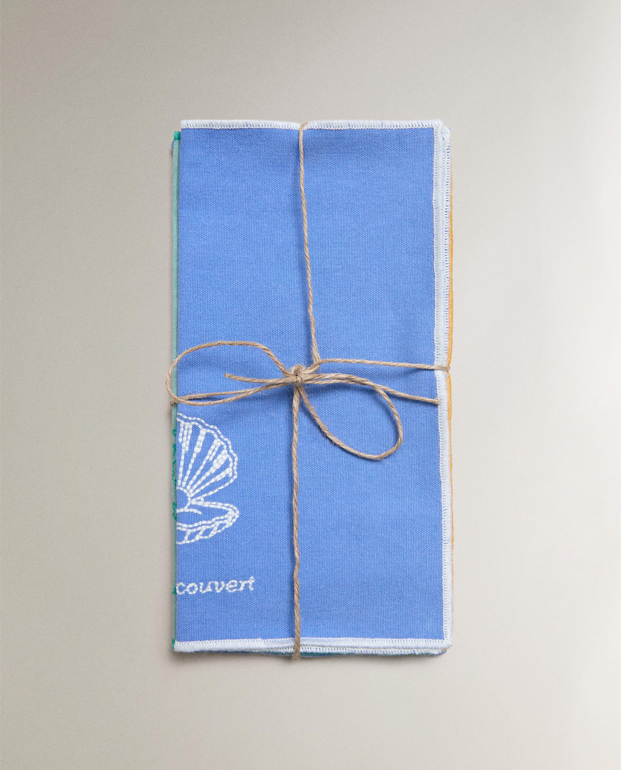 PACK OF EMBROIDERED MARINE COCKTAIL NAPKINS (PACK OF 4) product thumbnail 3