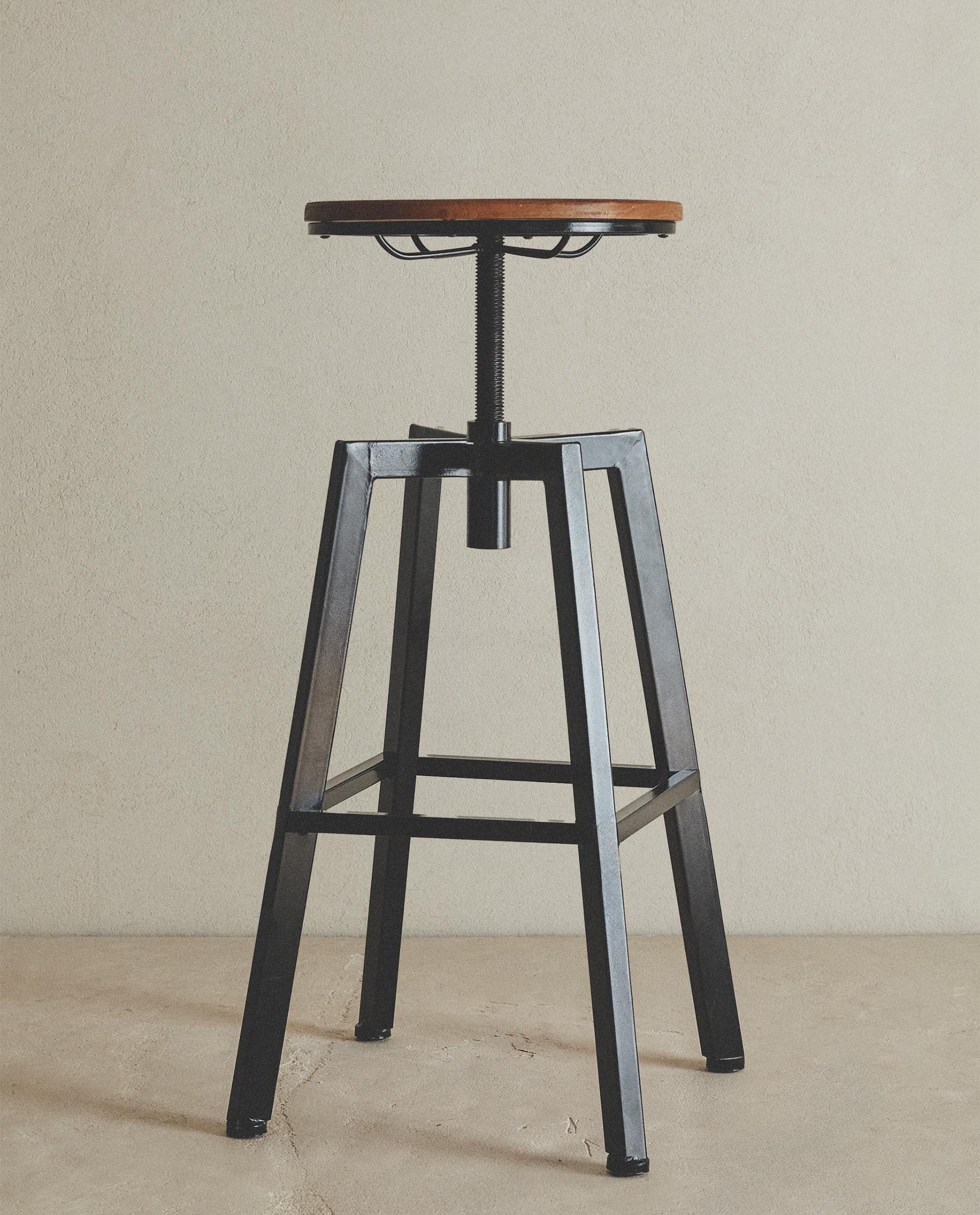 【希少】Snap-on スツール ZARA  回転式ウッド＆メタル ウッド＆メタル 回転式ハイスツール | Zara Home 日本/Japan