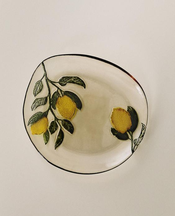GLASS LEMON DESSERT PLATE