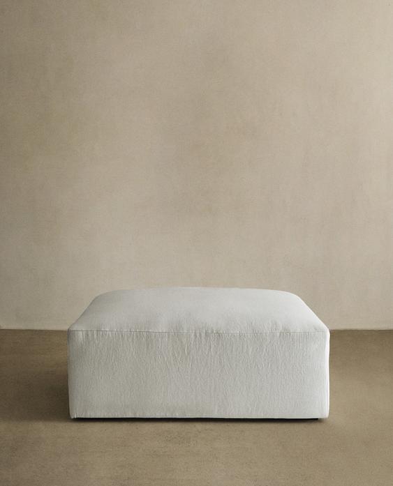 WASHED LINEN POUF WASHED LINEN POUF