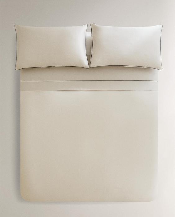 SATEEN DUVET COVER WITH PIPING SATEEN DUVET COVER WITH PIPING