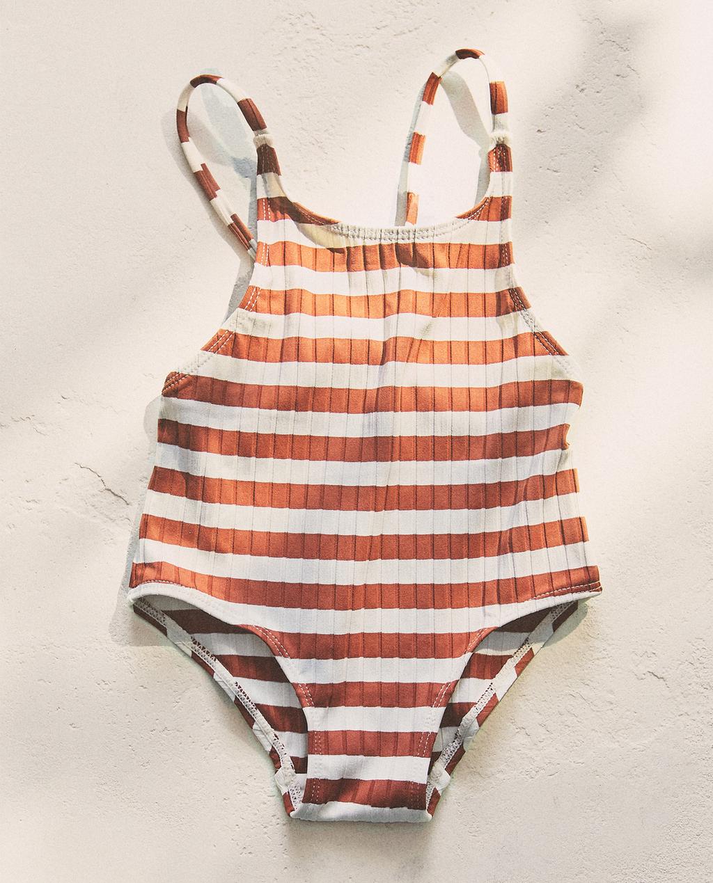 KIDS' STRIPED BEACH SWIMSUIT