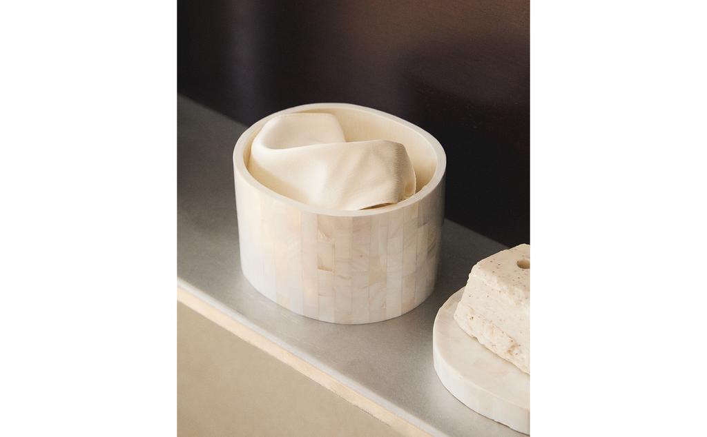 POT DE RANGEMENT SALLE DE BAIN NACRE