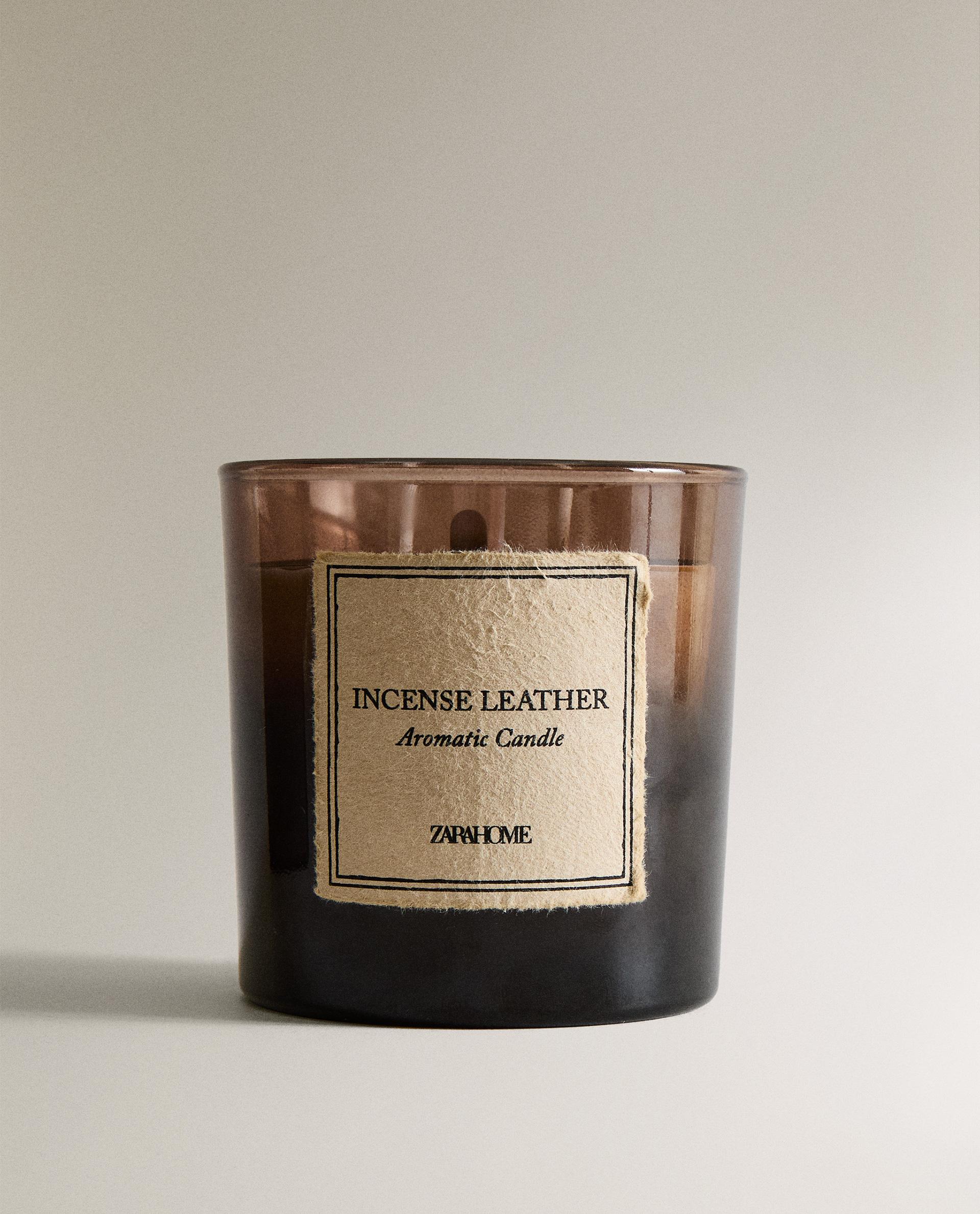 (350 G) INCENSE LEATHER SCENTED CANDLE