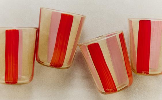 STRIPED GLASS TUMBLER