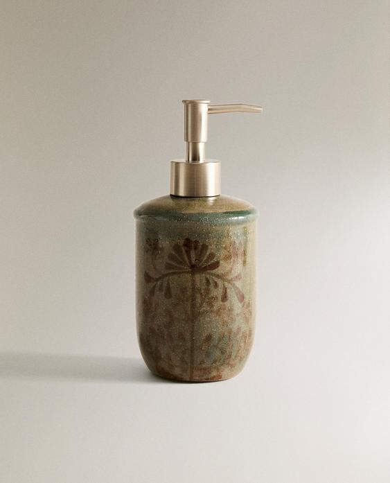 FLORAL CERAMIC SOAP DISPENSER FLORAL CERAMIC SOAP DISPENSER