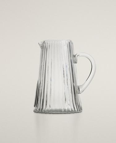 КАНА ОТ СТЪКЛО С ФАСЕТЕН РЕЛЕФ