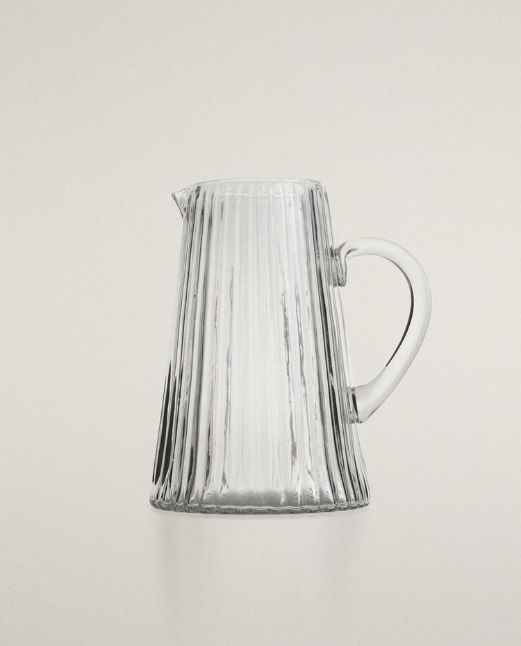 RAISED DESIGN GLASS JUG
