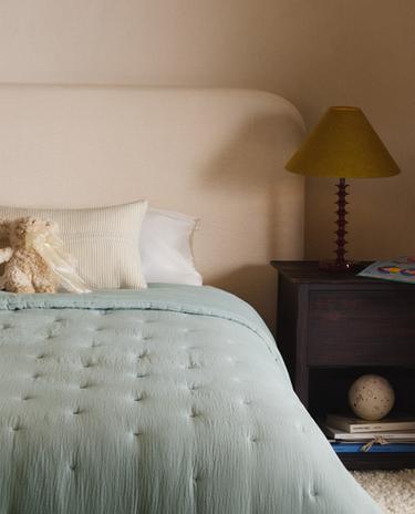 KIDS' PLAIN MUSLIN BEDSPREAD