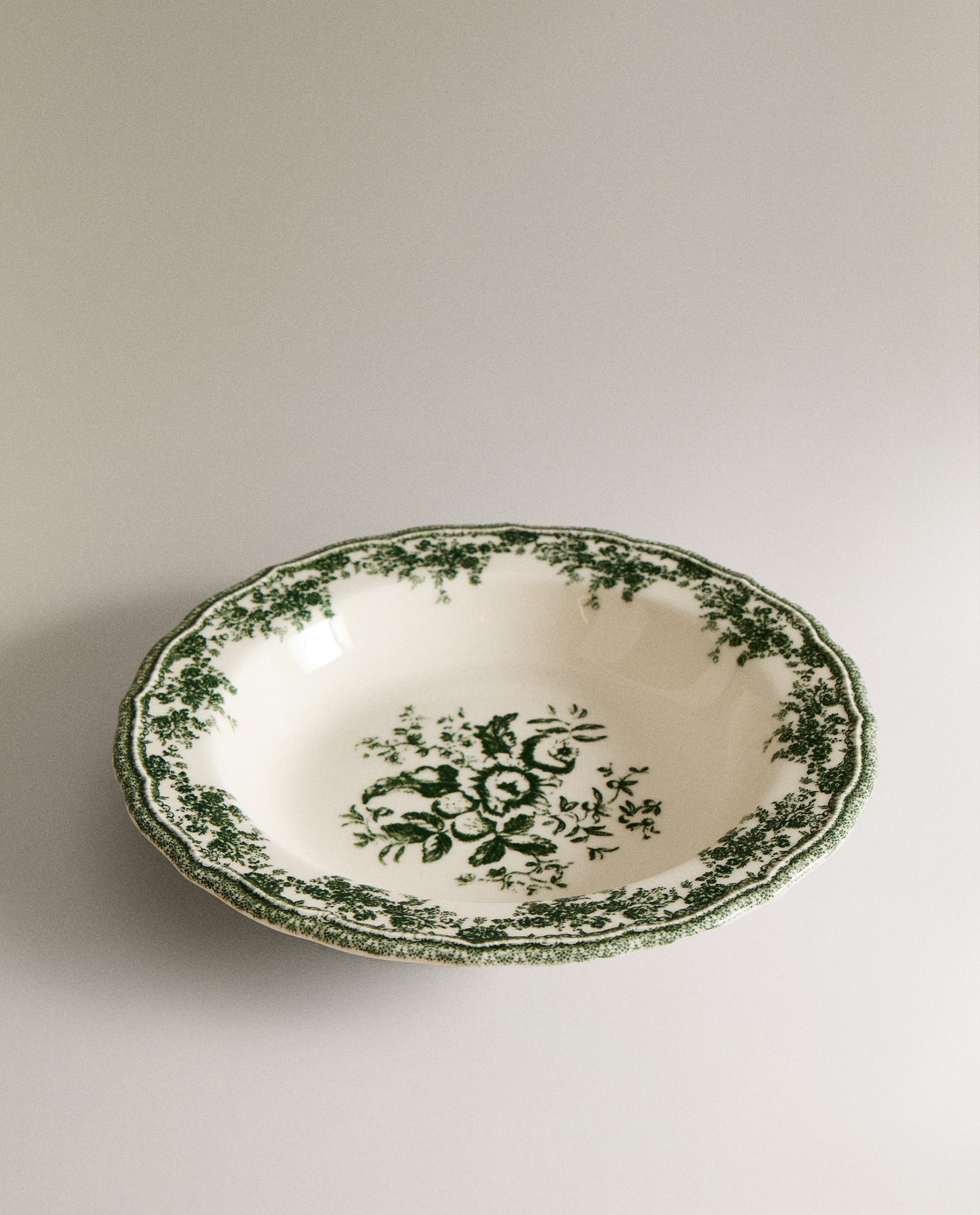 FLORAL EARTHENWARE SOUP PLATE | Zara Home United States of America