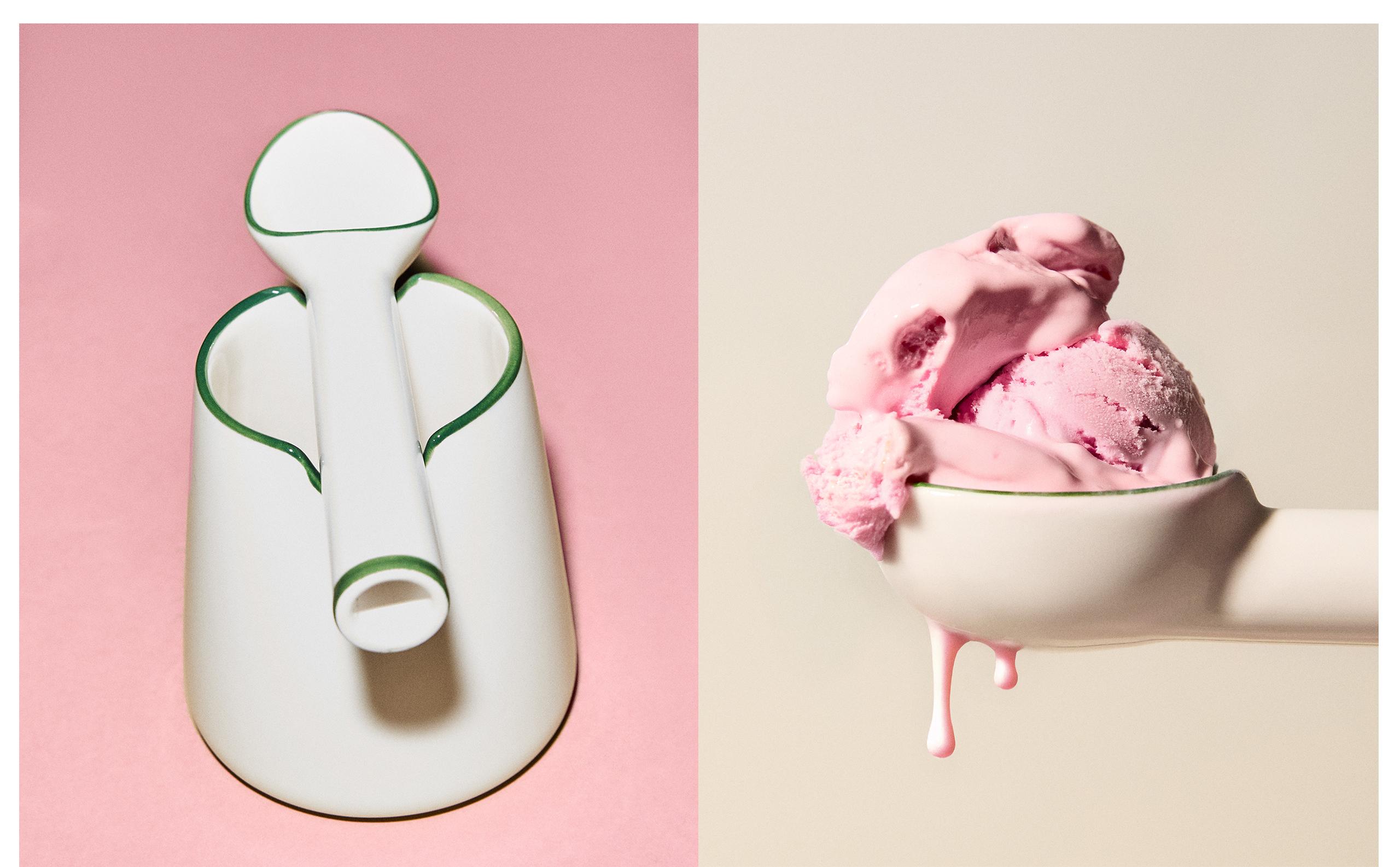 STONEWARE ICE CREAM SERVING SET