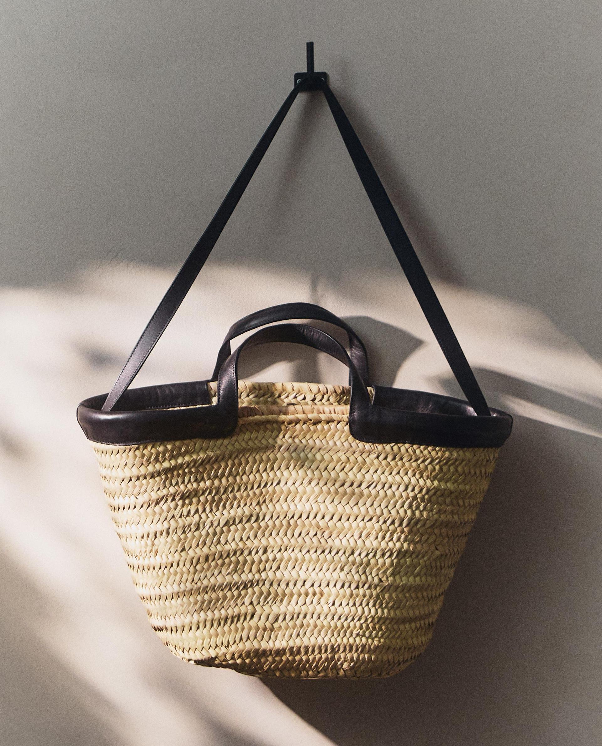 LEATHER DETAIL TOTE BAG LEATHER DETAIL TOTE BAG