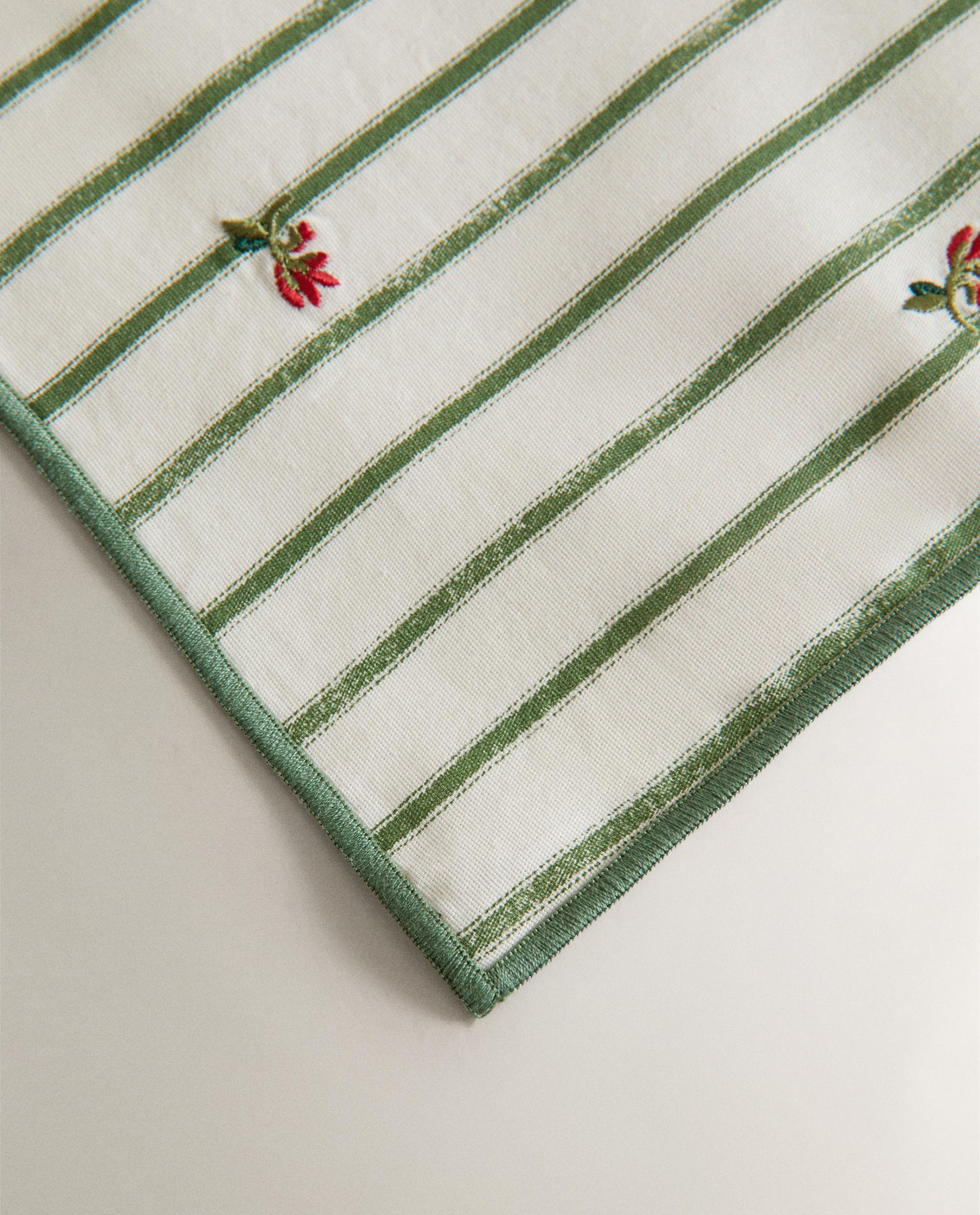 PACK OF STRIPED NAPKINS WITH FLORAL EMBROIDERY (PACK OF 2) product thumbnail 11