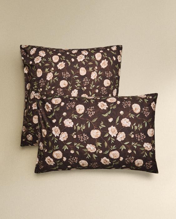 FRONHA DE TRAVESSEIRO COM ESTAMPADO DE FLOR