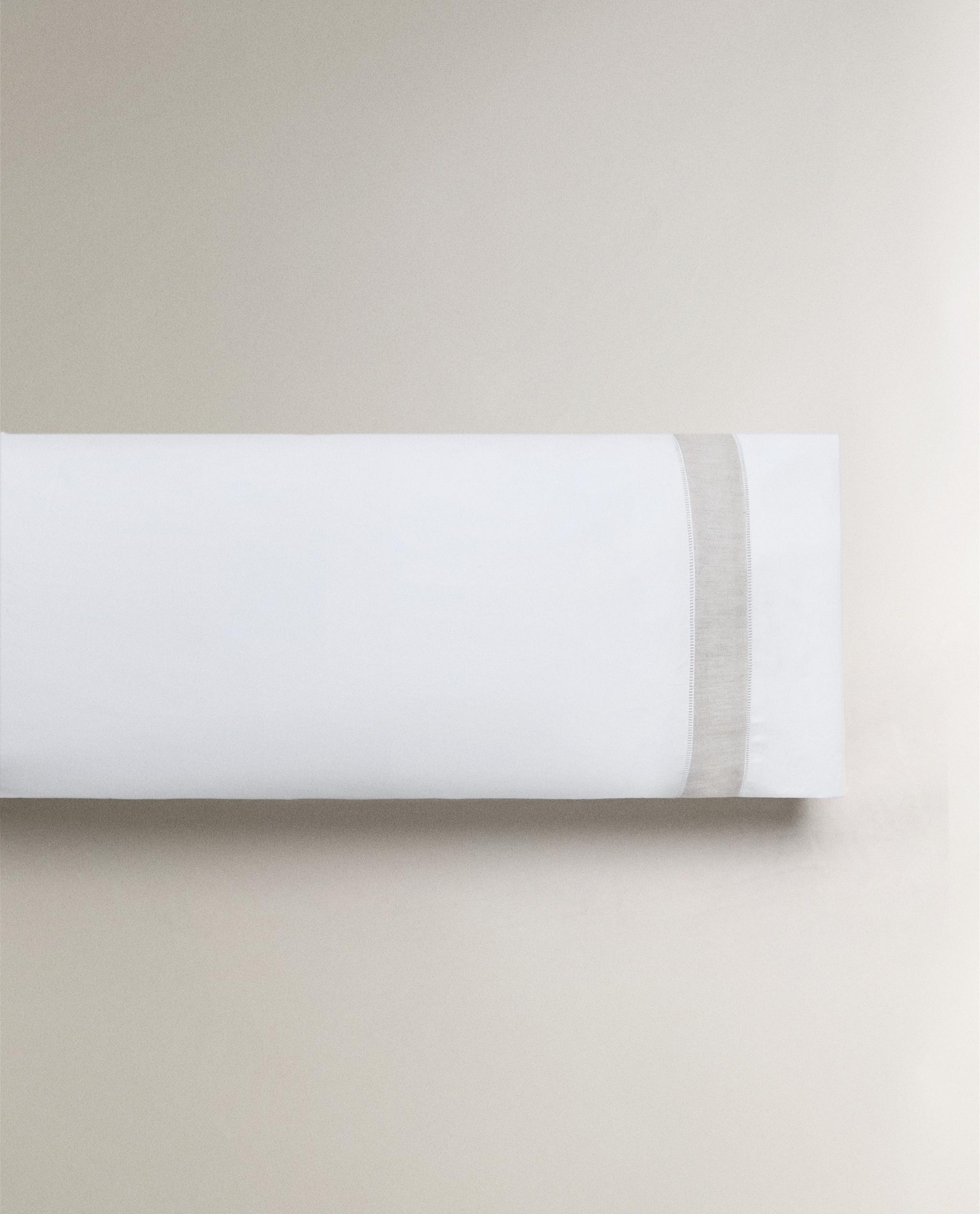 COTTON PILLOWCASE WITH LINEN BORDER product thumbnail 2